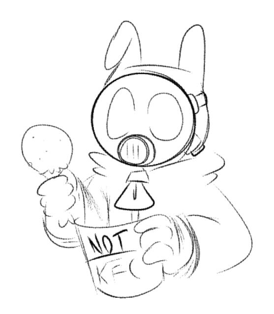 Fanart of 1 Trait Danger's Trait eating NOT KFC. Date: Apr 4th, 2024